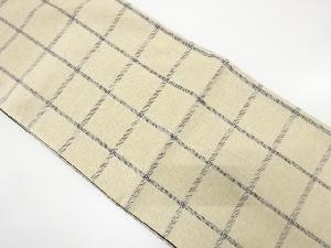 アンティーク　格子模様織り出し全通袋帯（材料）